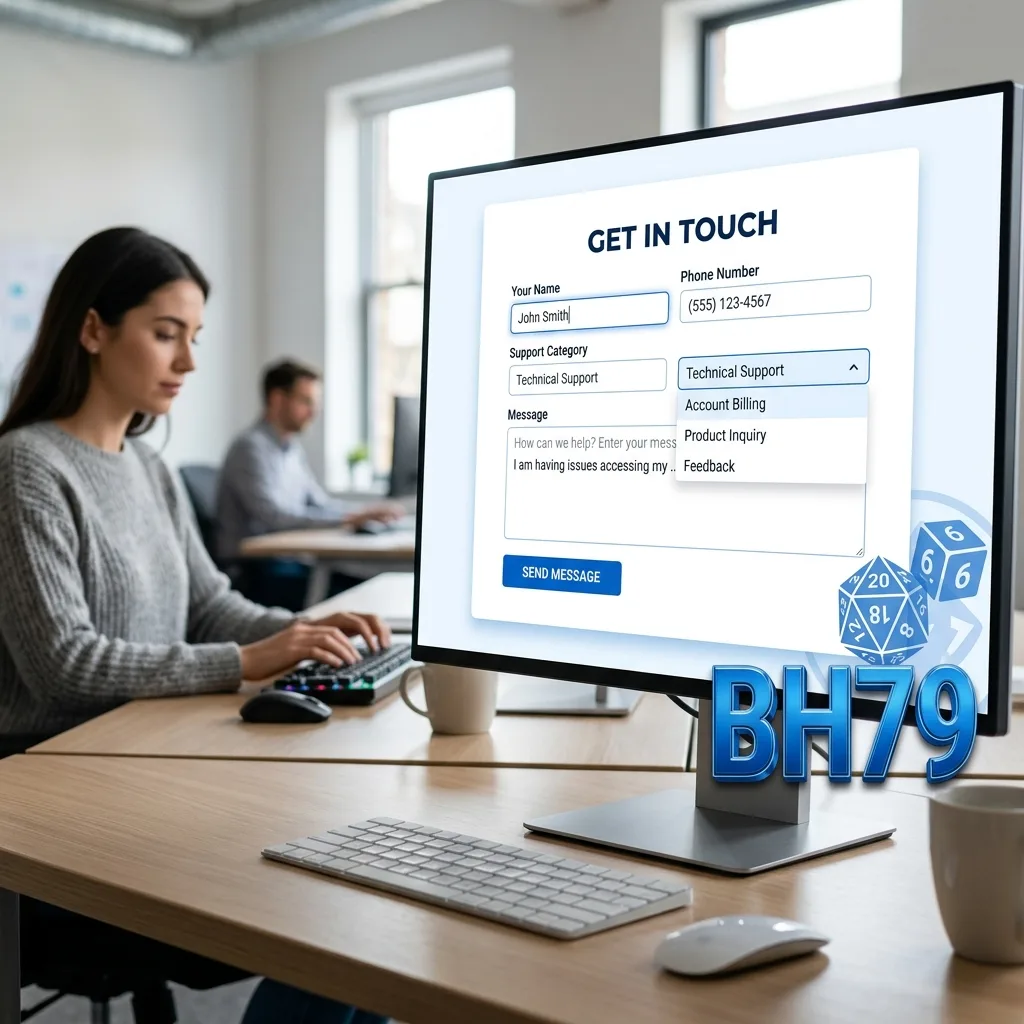 Giao diện form liên hệ hỗ trợ trực tuyến chuyên nghiệp của BH79