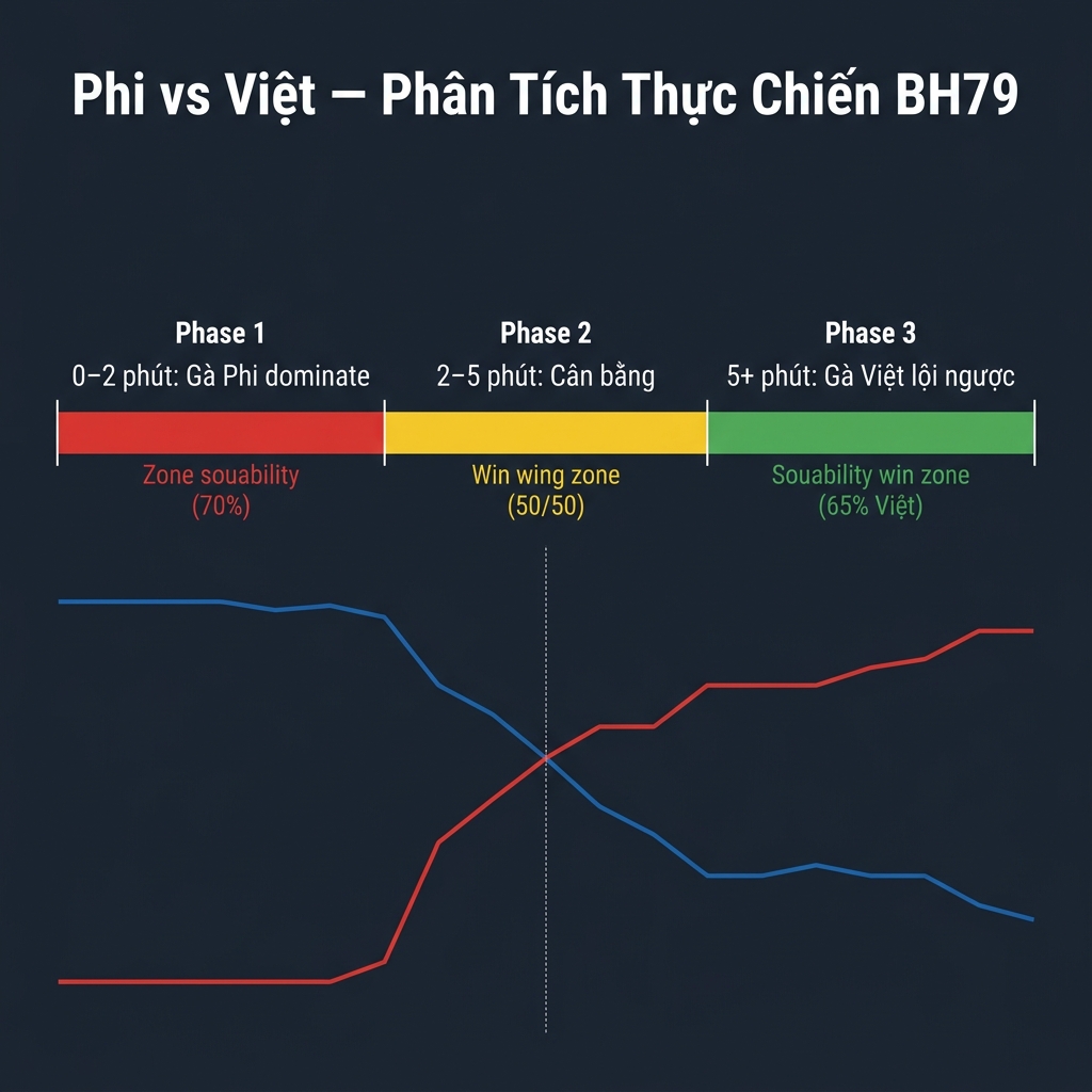 Tỷ lệ thắng đá gà Phi Việt BH79 — Biểu đồ phân tích tỷ lệ thắng giữa gà Phi và gà Việt